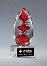 Art Glass-Red Egg-Shape