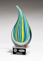 Art Glass-Multi Colored Teardrop