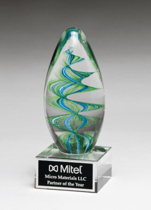 Art Glass-Blue & Green Helix